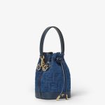 FENDI Mon Tresor Blue FF denim flocked mini-bag - Image 4